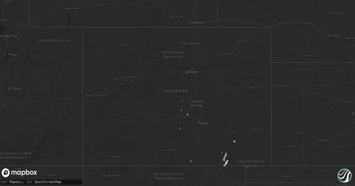 Hail map in Colorado on May 13, 2012