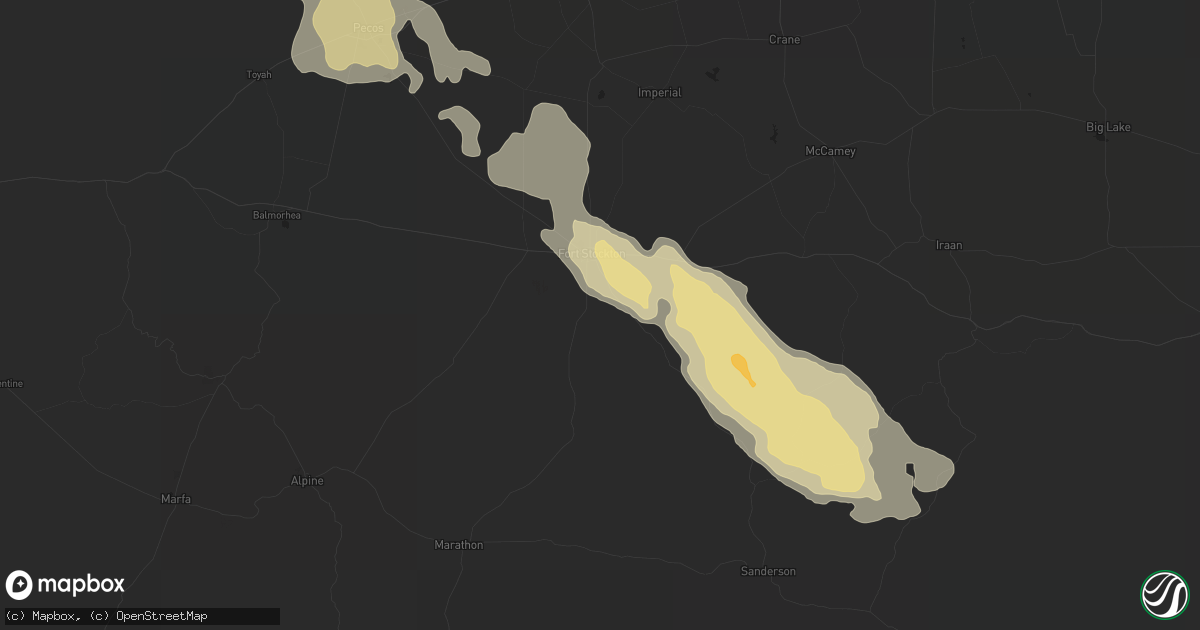 Hail map in Fort Stockton, TX on May 13, 2012