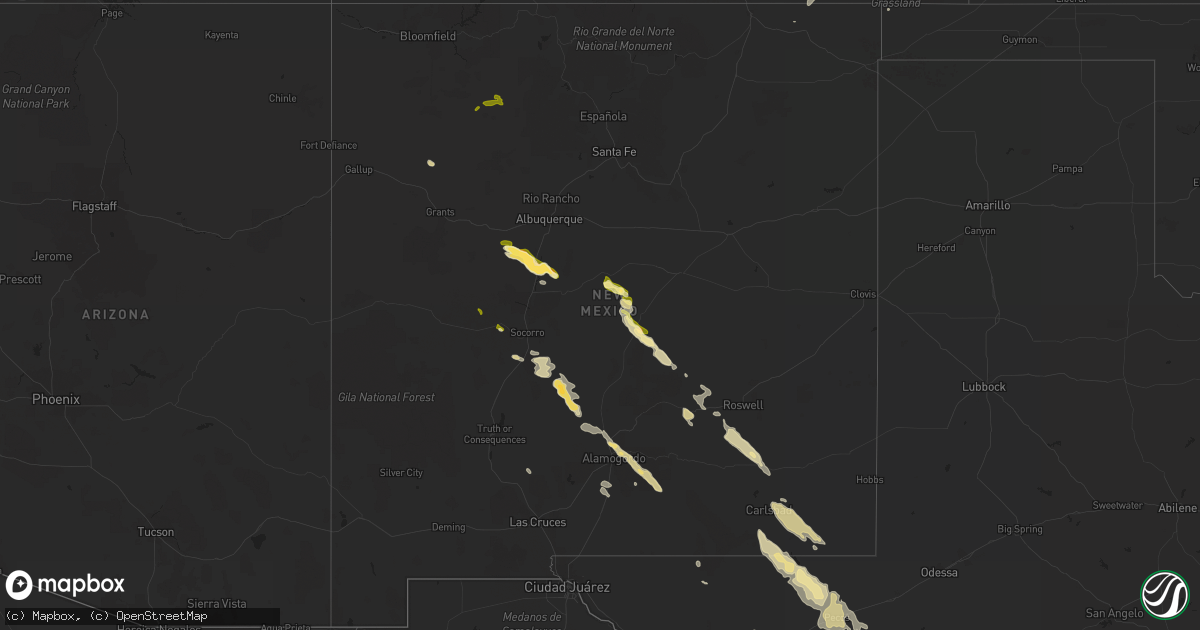 Hail map in New Mexico on May 13, 2012