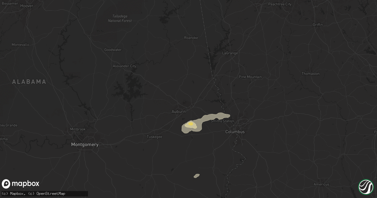 Hail map in Opelika, AL on May 13, 2012