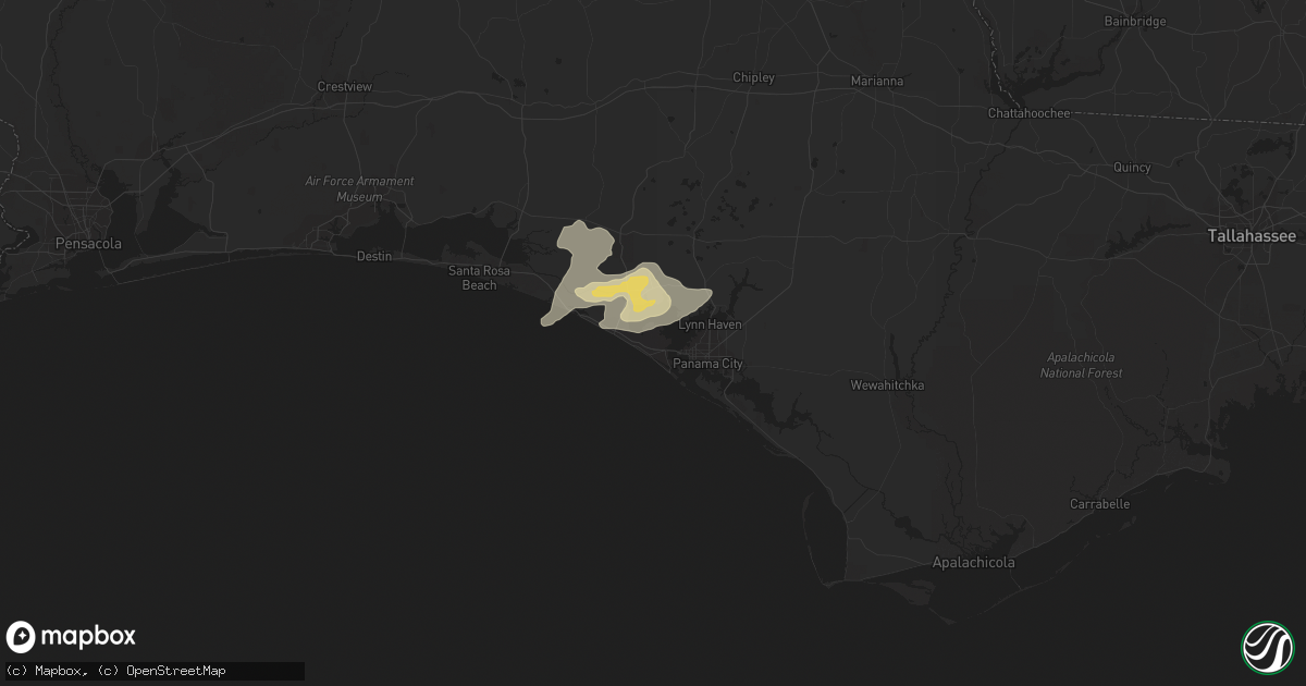 Hail map in Panama City Beach, FL on May 13, 2012