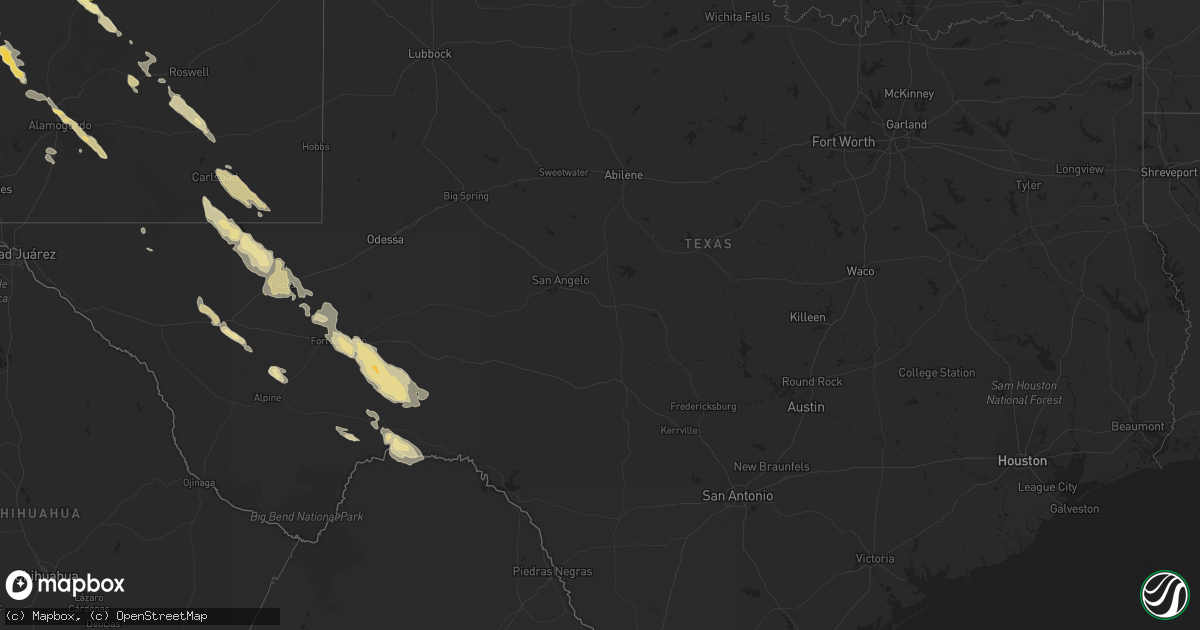 Hail map in Texas on May 13, 2012