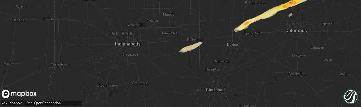 Hail map in Connersville, IN on May 13, 2014