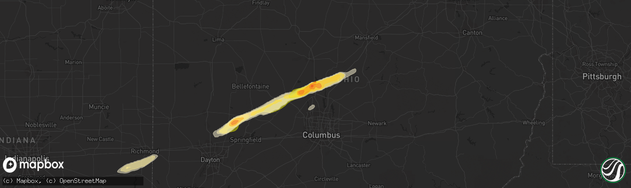 Hail map in Delaware, OH on May 13, 2014