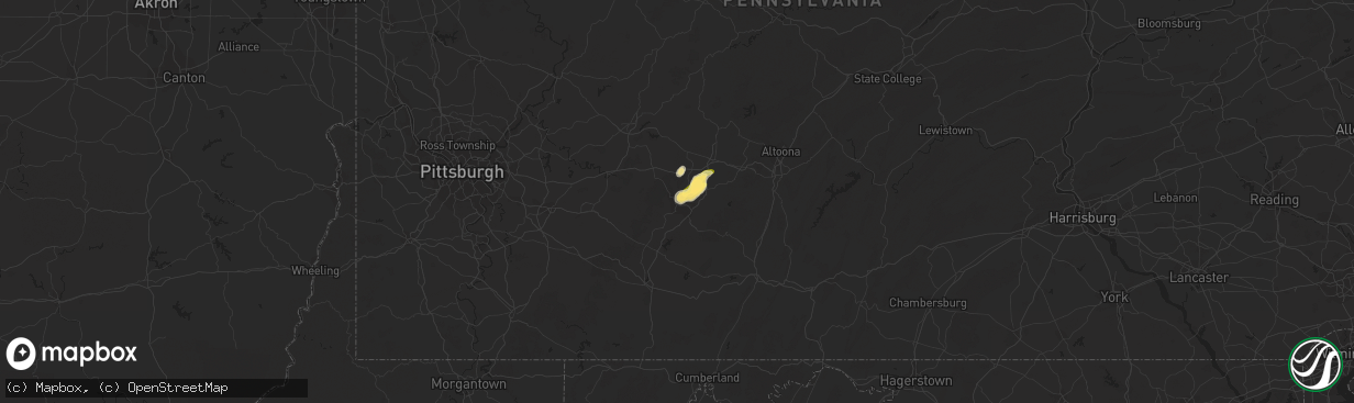 Hail map in Johnstown, PA on May 13, 2014