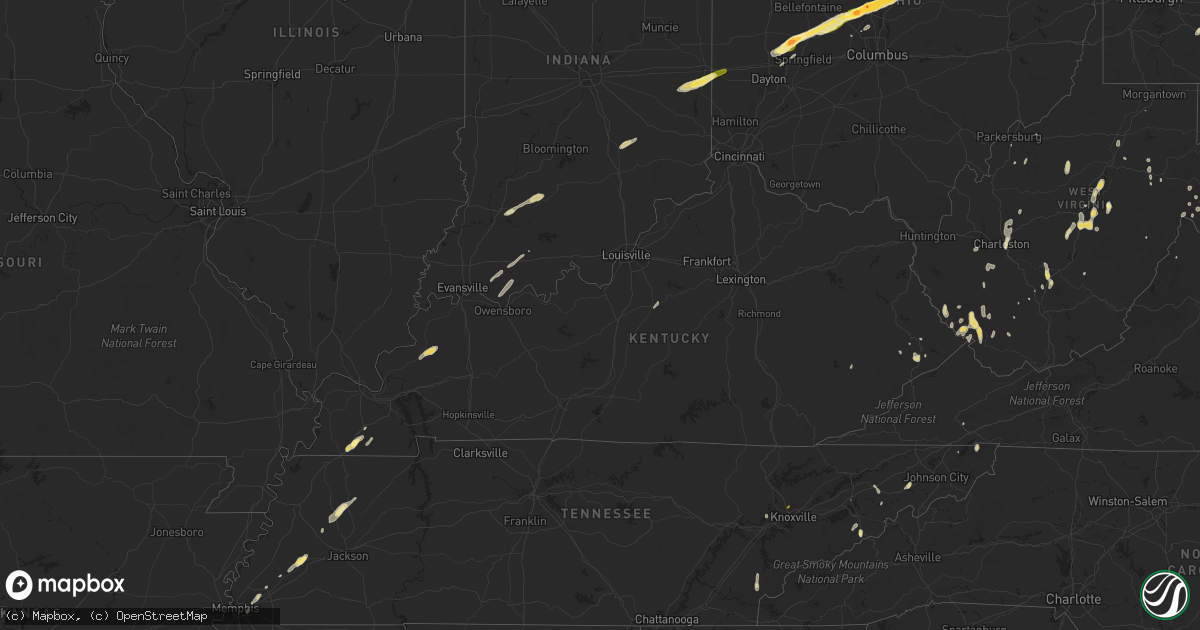 Hail map in Kentucky on May 13, 2014