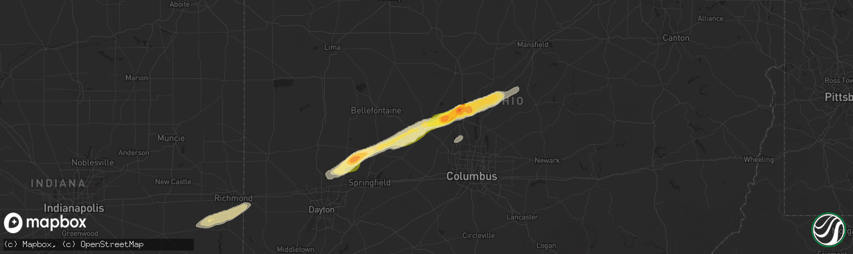 Hail map in Marysville, OH on May 13, 2014