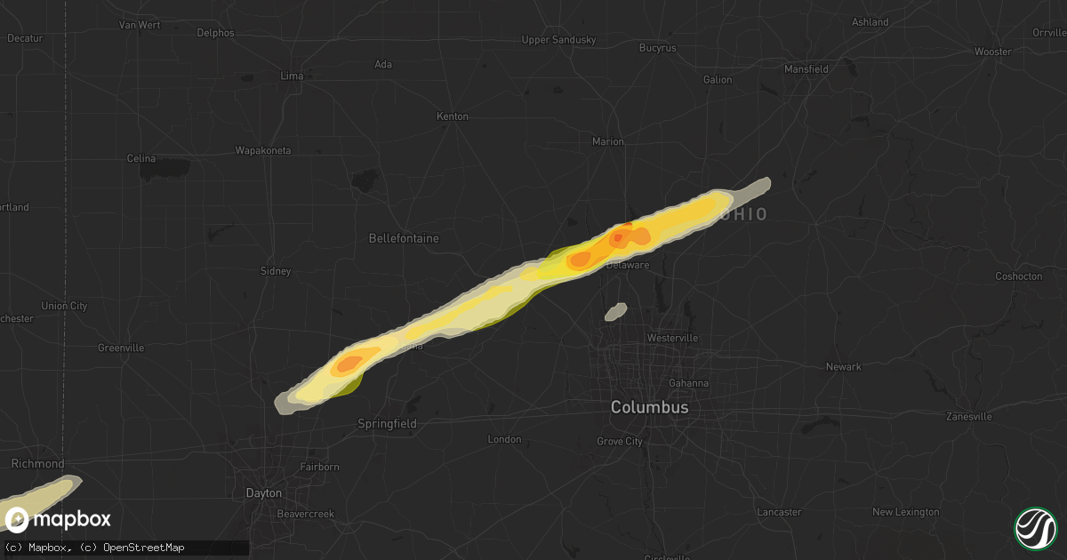 Hail map in Marysville, OH on May 13, 2014