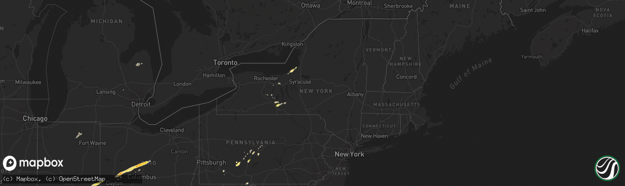 Hail map in New York on May 13, 2014