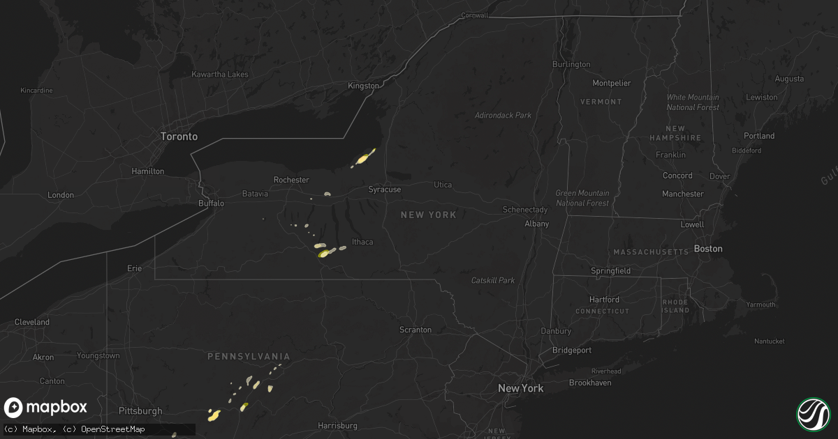 Hail map in New York on May 13, 2014