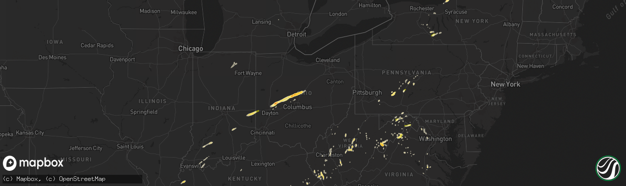 Hail map in Ohio on May 13, 2014