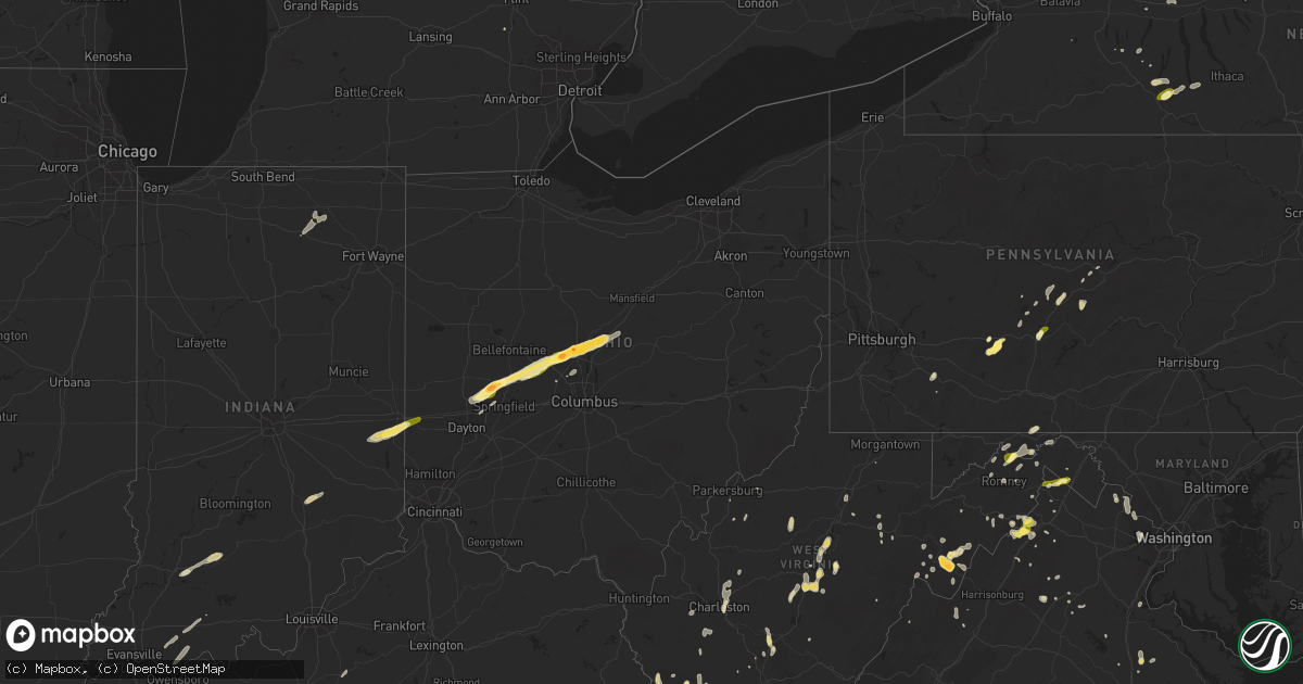 Hail map in Ohio on May 13, 2014
