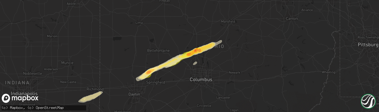 Hail map in Ostrander, OH on May 13, 2014