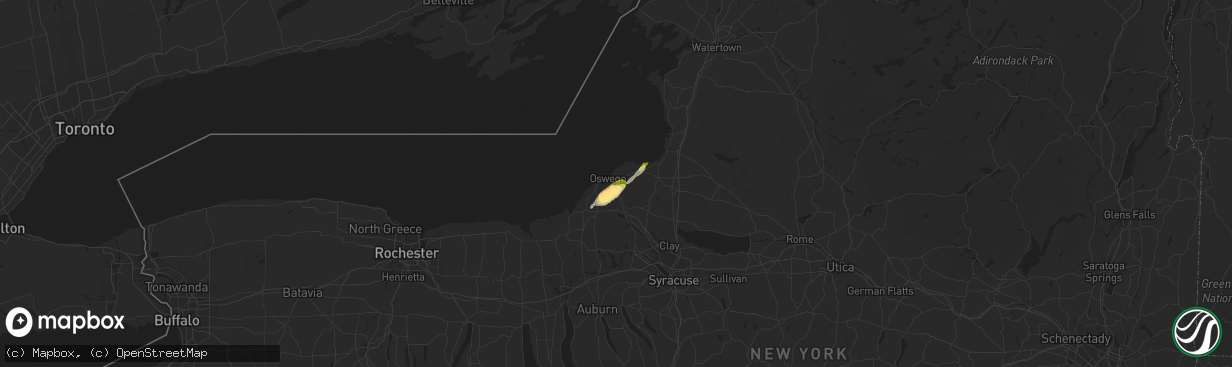 Hail map in Oswego, NY on May 13, 2014