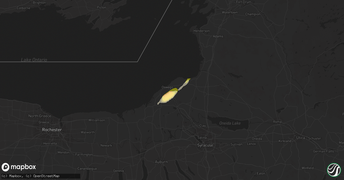 Hail map in Oswego, NY on May 13, 2014