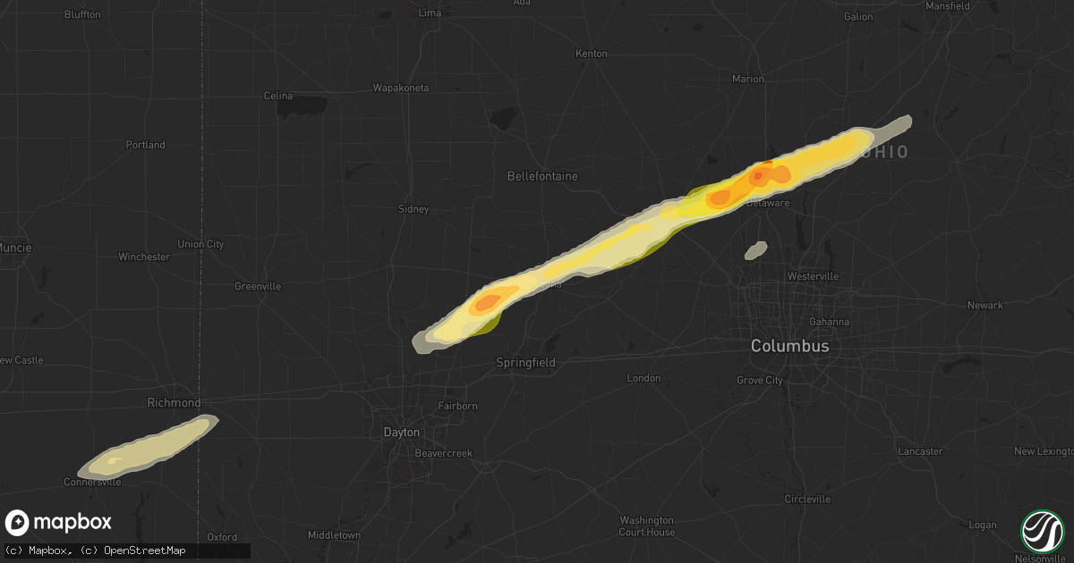 Hail map in Urbana, OH on May 13, 2014