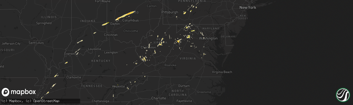 Hail map in Virginia on May 13, 2014