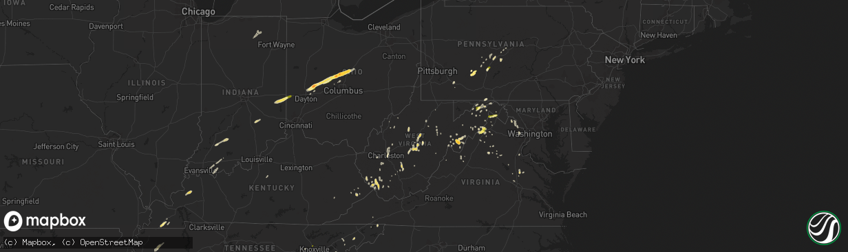 Hail map in West Virginia on May 13, 2014