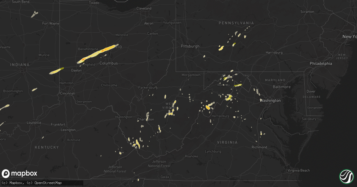 Hail map in West Virginia on May 13, 2014