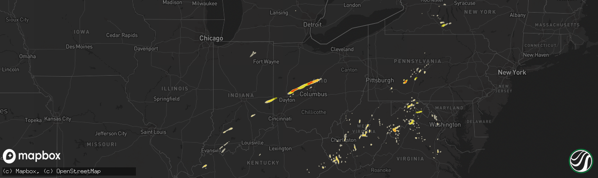 Hail map on May 13, 2014