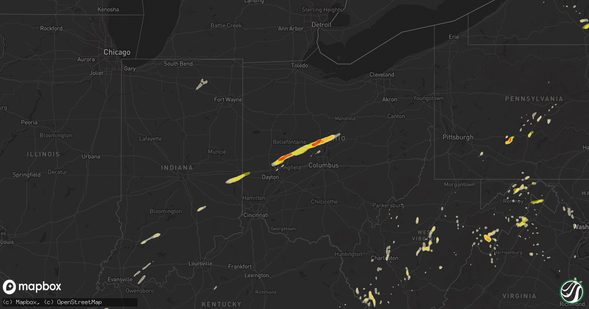 Hail map on May 13, 2014
