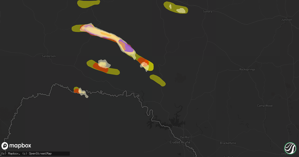 Hail map in Comstock, TX on May 13, 2015