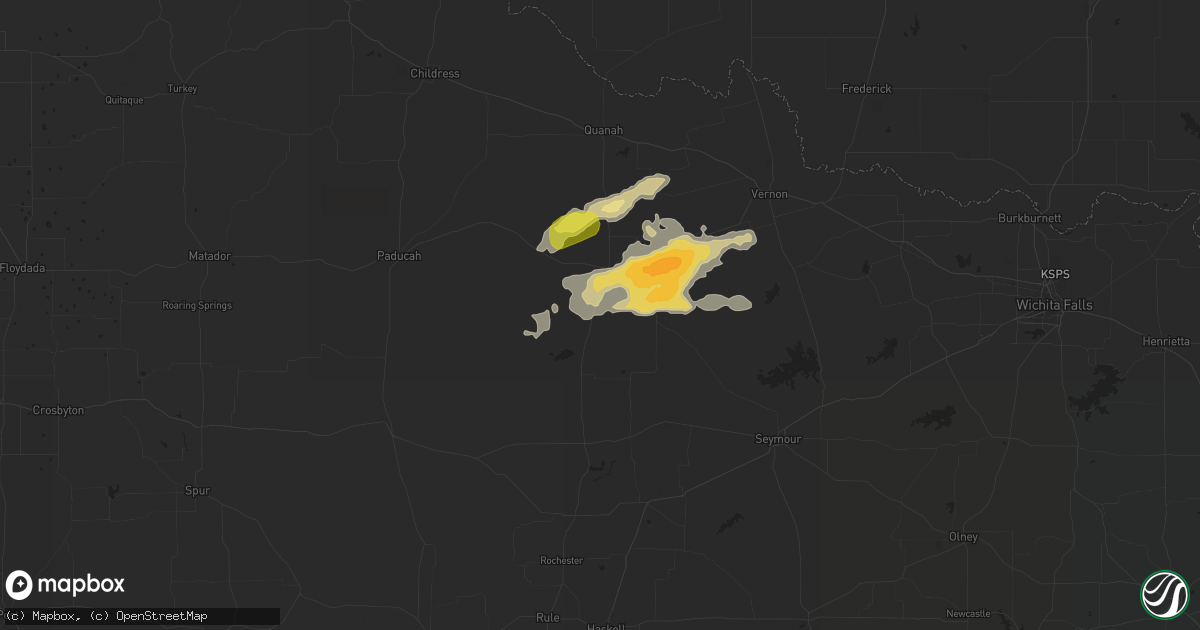 Hail map in Crowell, TX on May 13, 2015