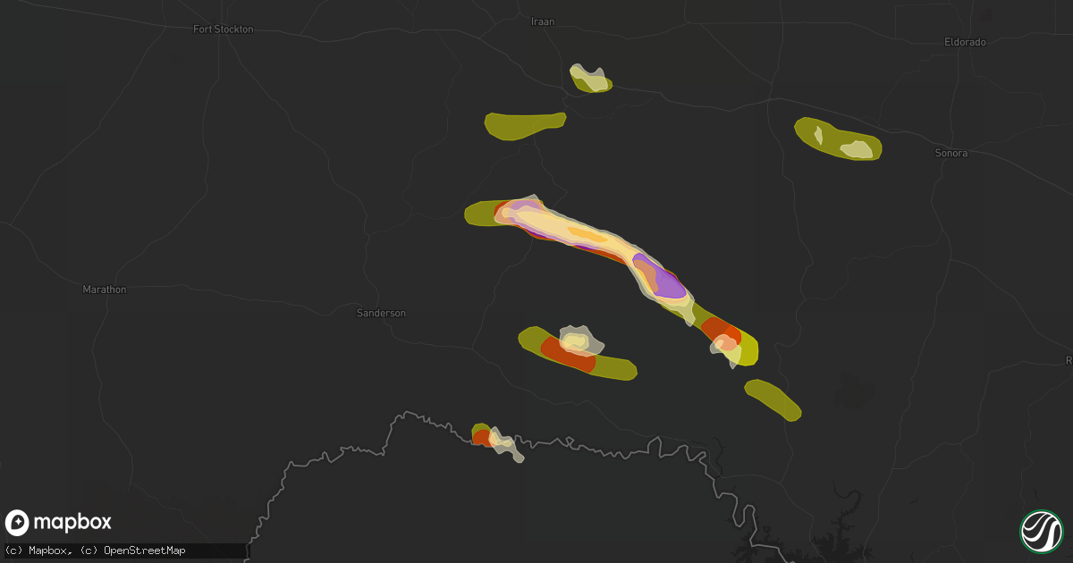 Hail map in Dryden, TX on May 13, 2015