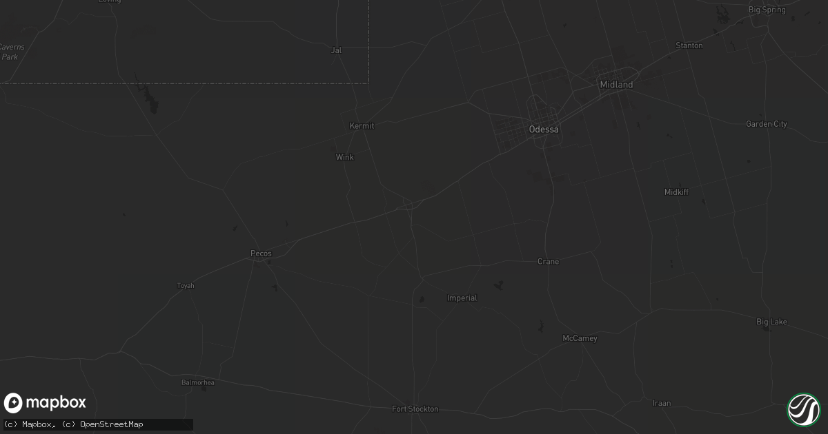 Hail map in Monahans, TX on May 13, 2015