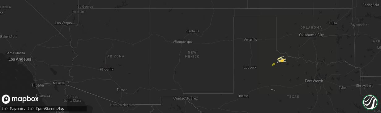 Hail map in New Mexico on May 13, 2015