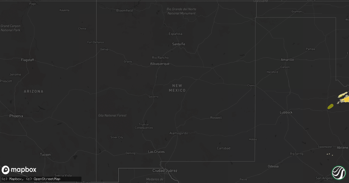 Hail map in New Mexico on May 13, 2015