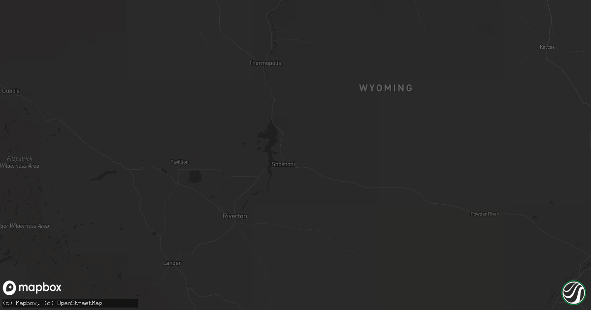 Hail map in Shoshoni, WY on May 13, 2015