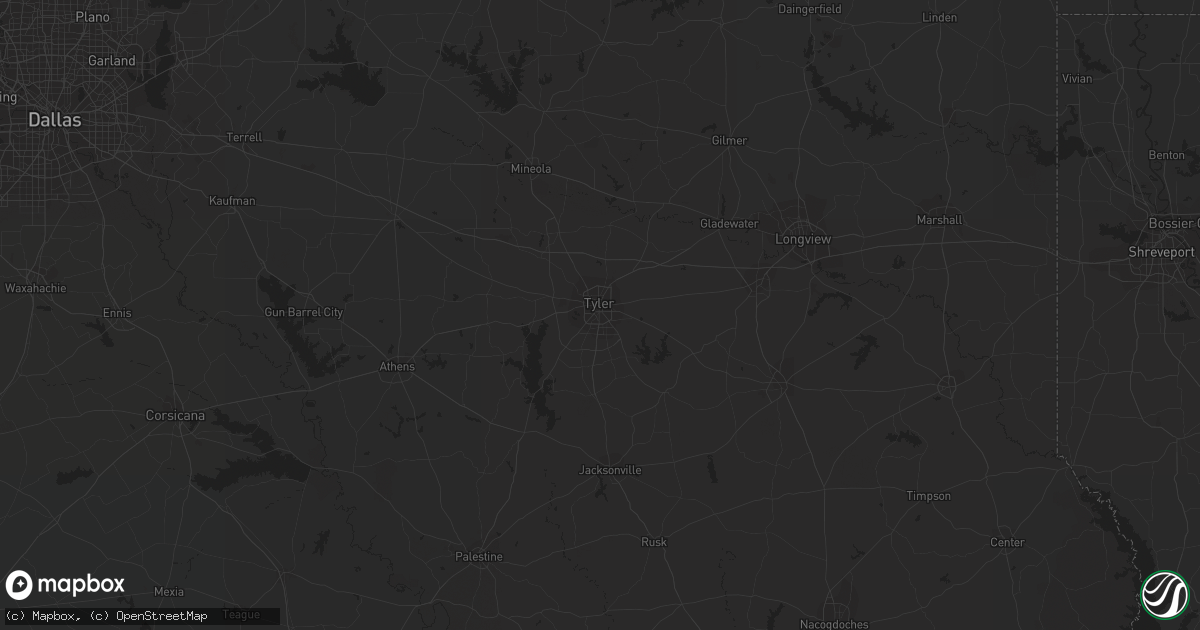 Hail map in Tyler, TX on May 13, 2015