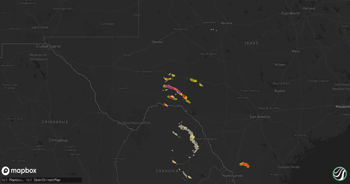 Hail map on May 13, 2015