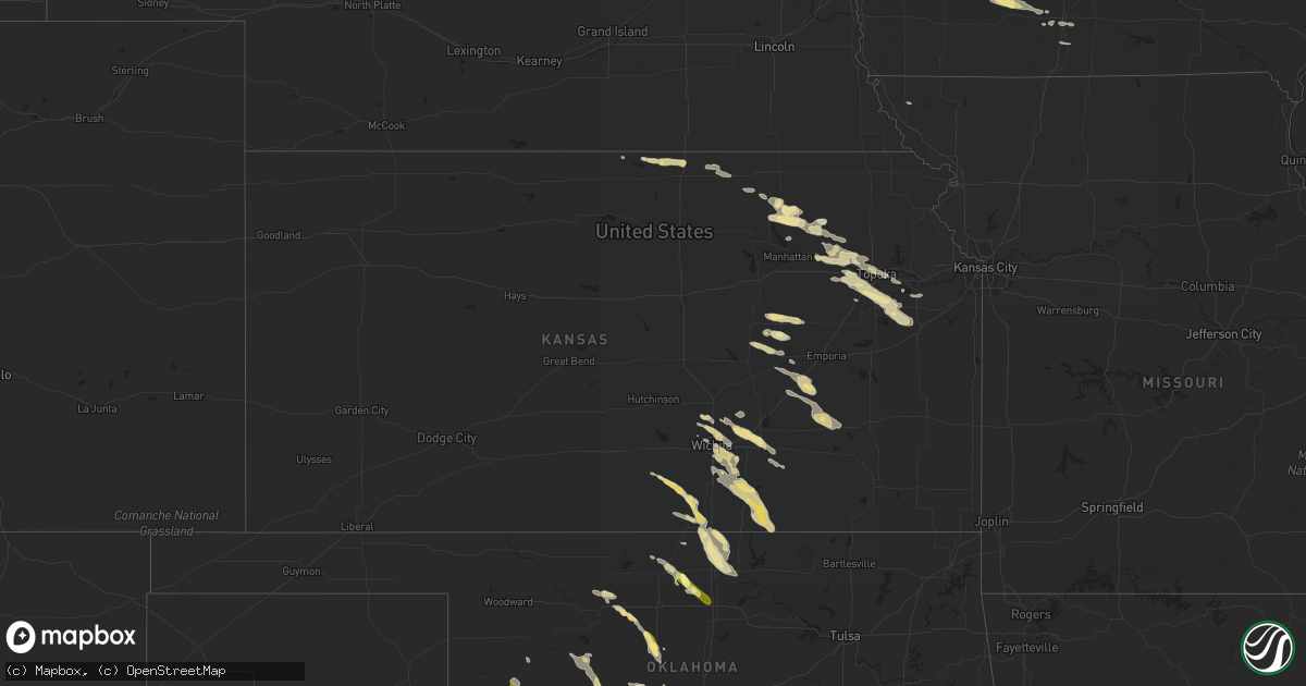 Hail map in Kansas on May 13, 2016