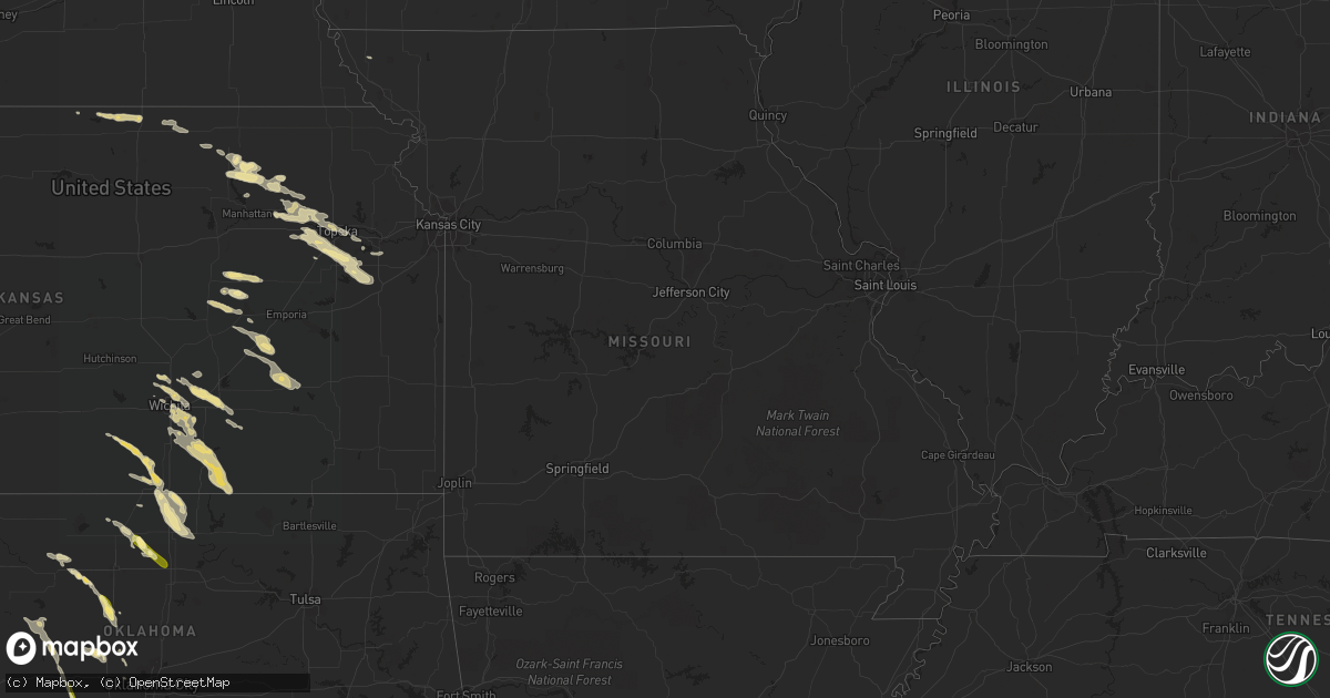Hail map in Missouri on May 13, 2016