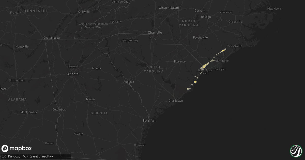 Hail map in South Carolina on May 13, 2016