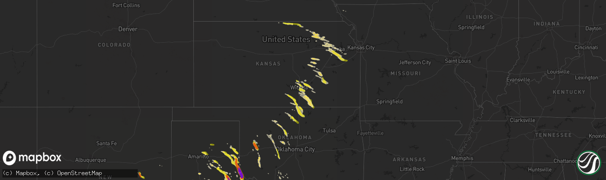 Hail map on May 13, 2016