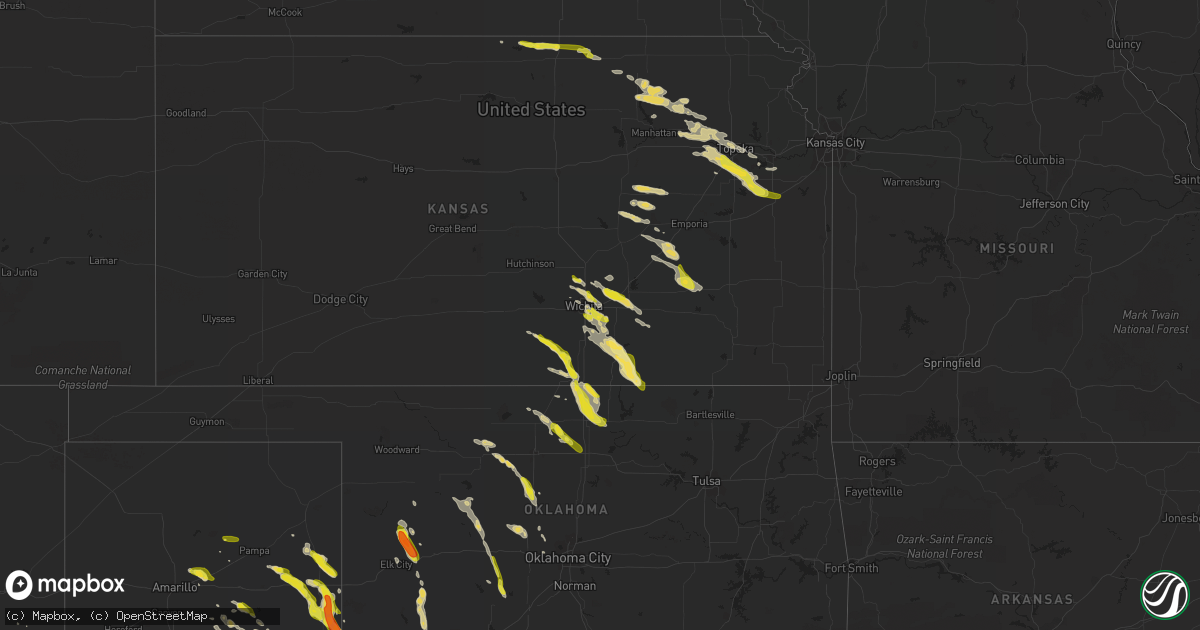 Hail map on May 13, 2016