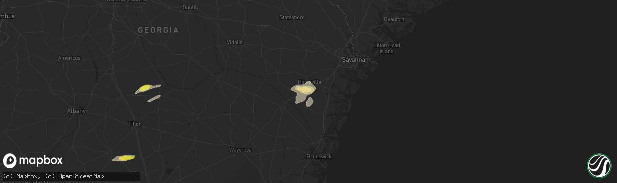 Hail map in Allenhurst, GA on May 13, 2017