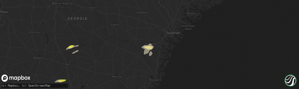 Hail map in Hinesville, GA on May 13, 2017