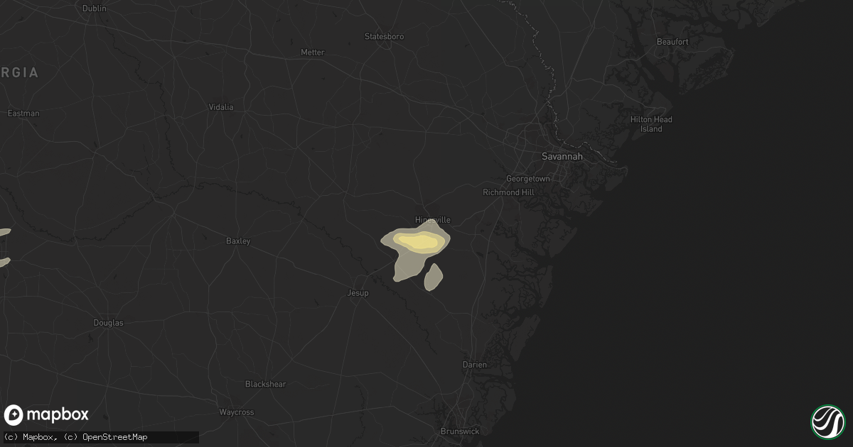 Hail map in Hinesville, GA on May 13, 2017