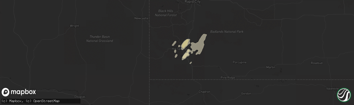 Hail map in Hot Springs, SD on May 13, 2017