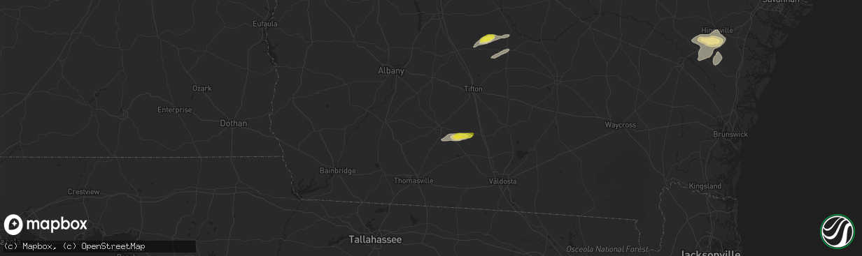 Hail map in Moultrie, GA on May 13, 2017