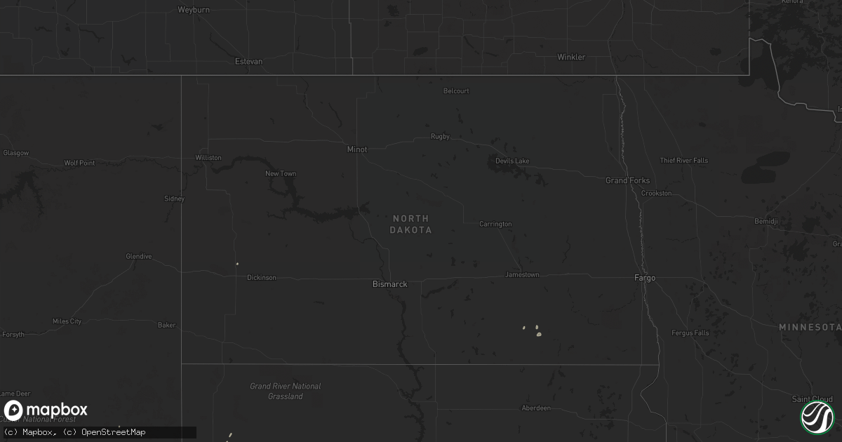 Hail map in North Dakota on May 13, 2017