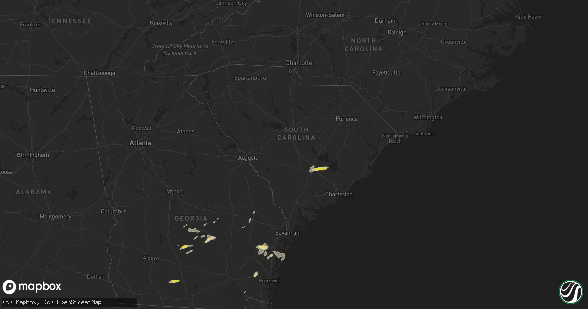 Hail map in South Carolina on May 13, 2017