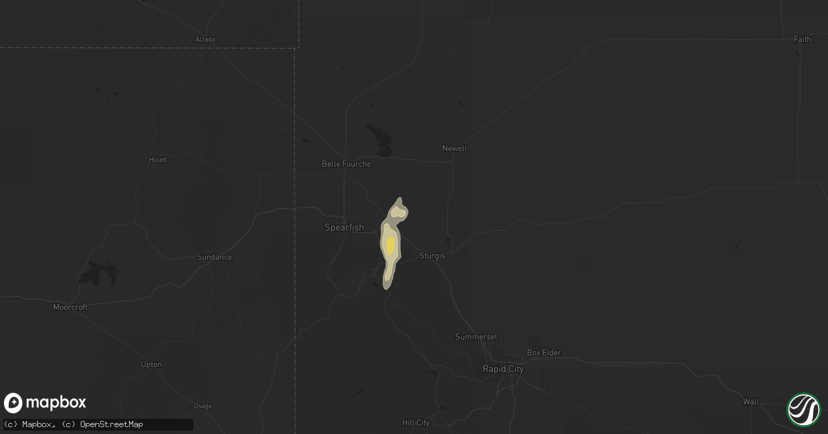 Hail map in Whitewood, SD on May 13, 2017