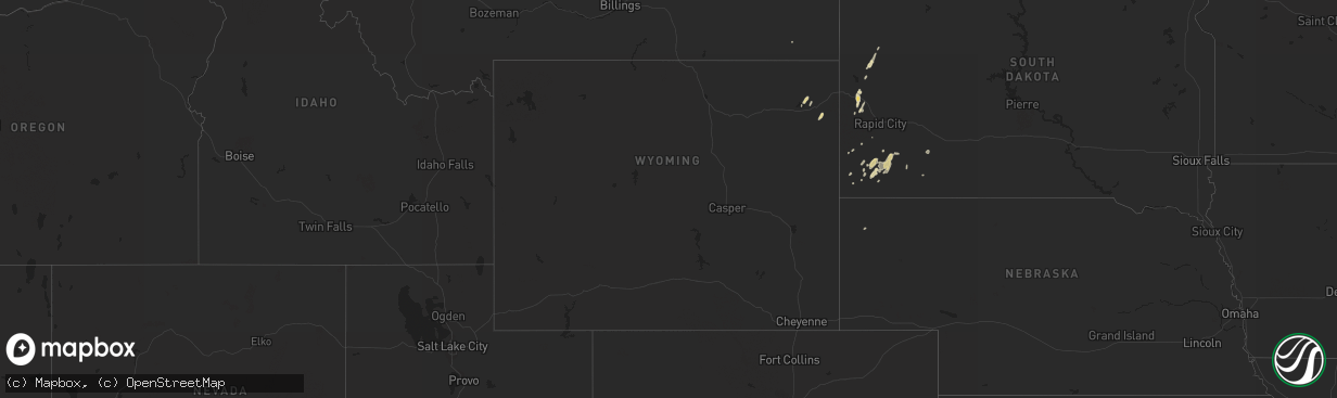 Hail map in Wyoming on May 13, 2017