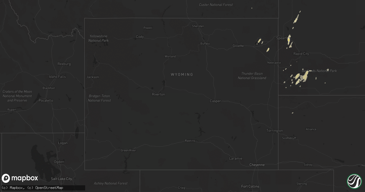 Hail map in Wyoming on May 13, 2017