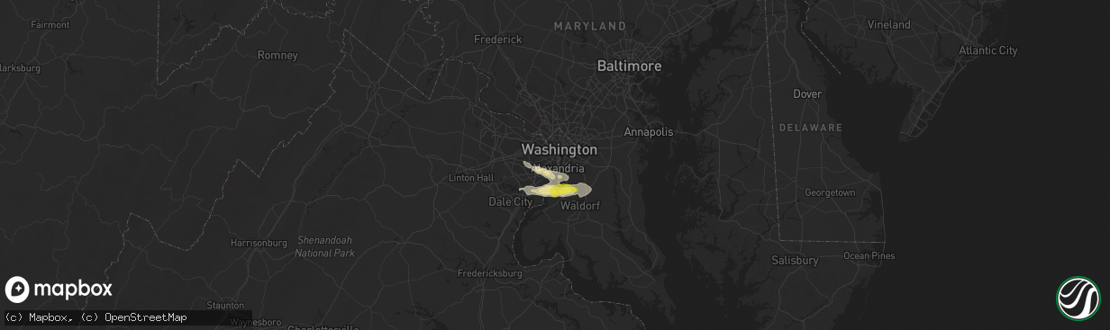Hail map in Alexandria, VA on May 13, 2018